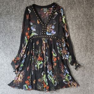 Maeve Anthropologie Sheer Floral V Neck Women's Dress Sz. 2